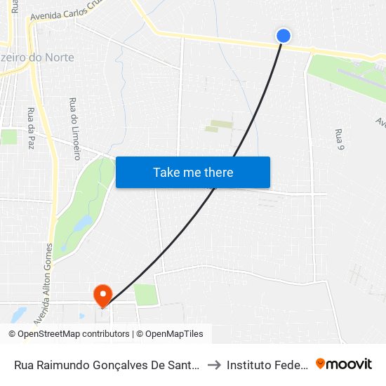 Rua Raimundo Gonçalves De Santana | Ponto De Parada 03 - Aeroporto to Instituto Federal Do Ceará - Ifce map