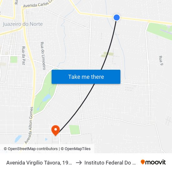 Avenida Virgílio Távora, 1900 - Aerporto to Instituto Federal Do Ceará - Ifce map