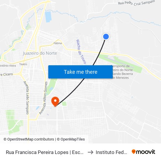 Rua Francisca Pereira Lopes | Escola Maria Francisca De Sousa - Aeroporto to Instituto Federal Do Ceará - Ifce map
