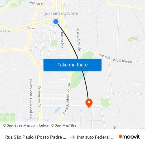 Rua São Paulo | Posto Padre Cícero 05 - Romeirão to Instituto Federal Do Ceará - Ifce map