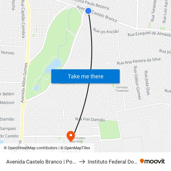 Avenida Castelo Branco | Posto Br - Limoeiro to Instituto Federal Do Ceará - Ifce map