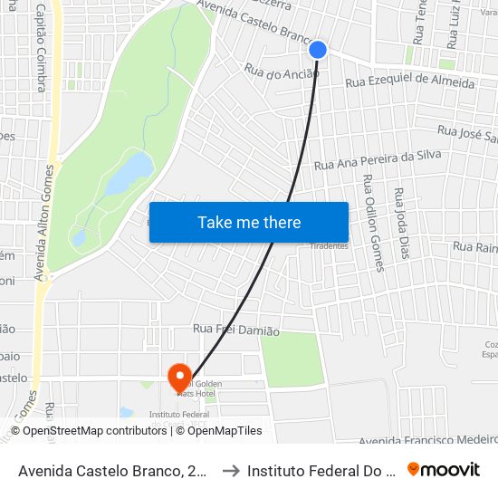 Avenida Castelo Branco, 2710 - Limoeiro to Instituto Federal Do Ceará - Ifce map