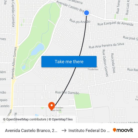 Avenida Castelo Branco, 2640 - Limoeiro to Instituto Federal Do Ceará - Ifce map