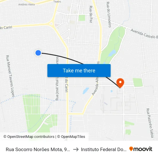 Rua Socorro Norões Mota, 937 - Frei Damião to Instituto Federal Do Ceará - Ifce map