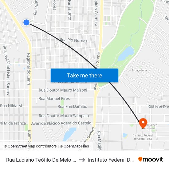 Rua Luciano Teófilo De Melo | Senai - Romeirão to Instituto Federal Do Ceará - Ifce map