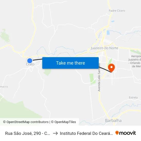Rua São José, 290 - Centro to Instituto Federal Do Ceará - Ifce map