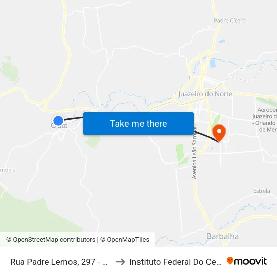 Rua Padre Lemos, 297 - Seminário to Instituto Federal Do Ceará - Ifce map