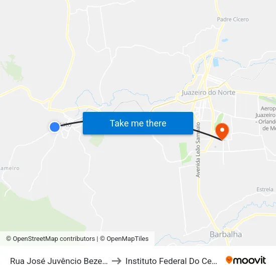 Rua José Juvêncio Bezerra, S/N to Instituto Federal Do Ceará - Ifce map