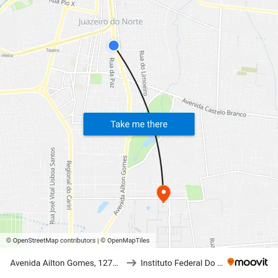 Avenida Ailton Gomes, 1276 - Santa Tereza to Instituto Federal Do Ceará - Ifce map