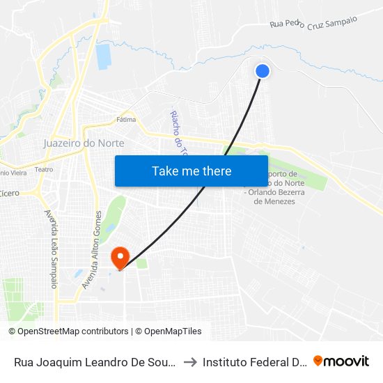 Rua Joaquim Leandro De Souza, 1044 - Pedrinhas to Instituto Federal Do Ceará - Ifce map