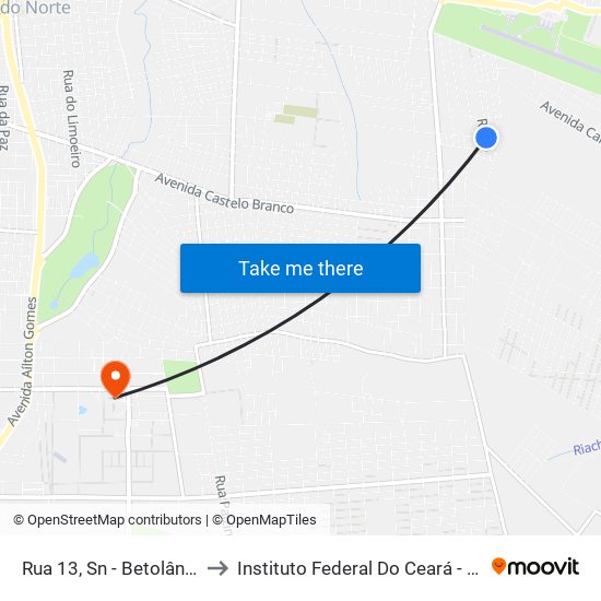 Rua 13, Sn - Betolândia to Instituto Federal Do Ceará - Ifce map