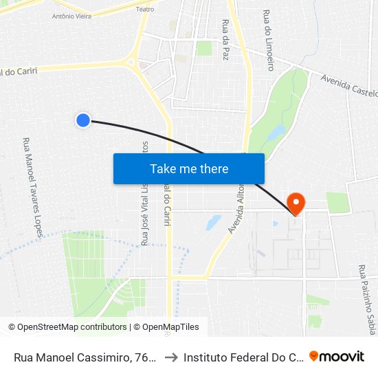 Rua Manoel Cassimiro, 768 - Triângulo to Instituto Federal Do Ceará - Ifce map