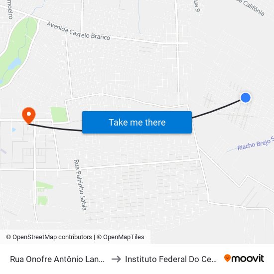Rua Onofre Antônio Landim, 306 to Instituto Federal Do Ceará - Ifce map