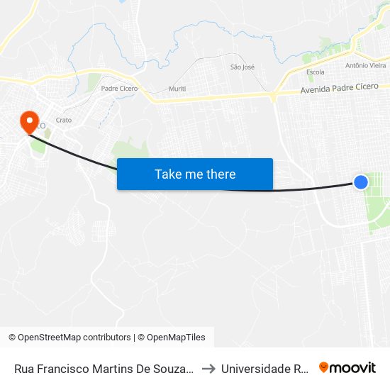 Rua Francisco Martins De Souza | Espaço Bela Vista Eventos - Frei Damião to Universidade Regional Do Cariri - Urca map