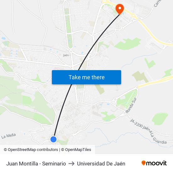 Juan Montilla - Seminario to Universidad De Jaén map