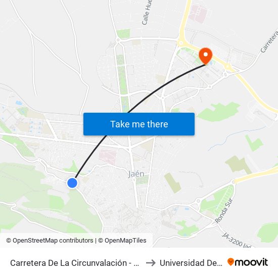 Carretera De La Circunvalación - Guardería to Universidad De Jaén map