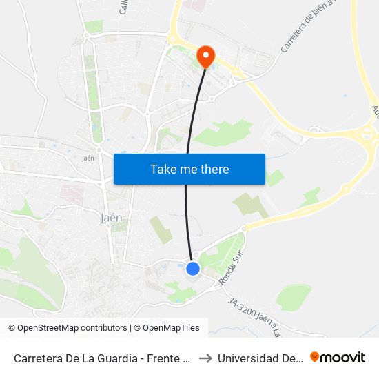 Carretera De La Guardia - Frente A Colegio to Universidad De Jaén map