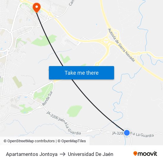 Apartamentos Jontoya to Universidad De Jaén map