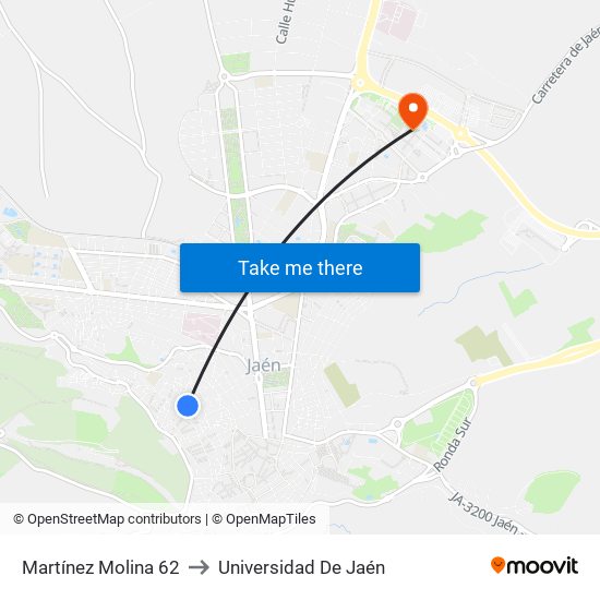 Martínez Molina 62 to Universidad De Jaén map