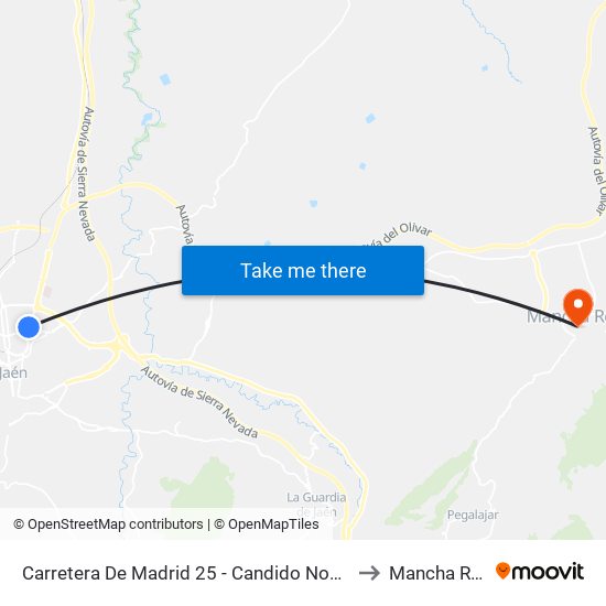 Carretera De Madrid 25 - Candido Nogales to Mancha Real map