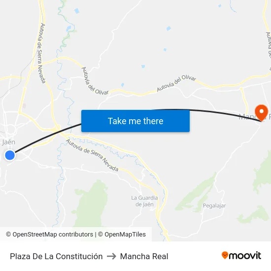 Plaza De La Constitución to Mancha Real map