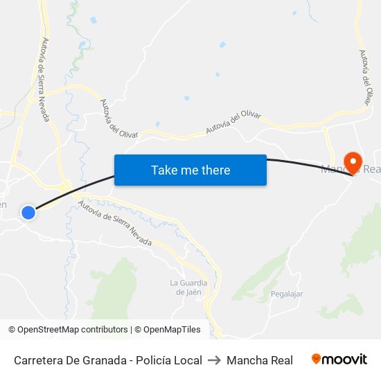 Carretera De Granada - Policía Local to Mancha Real map