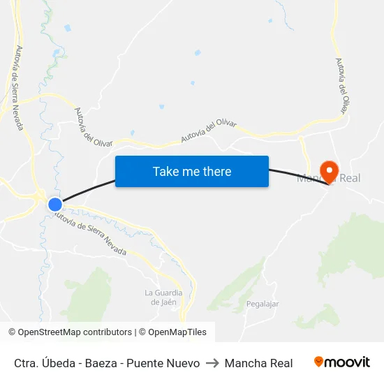 Ctra. Úbeda - Baeza - Puente Nuevo to Mancha Real map