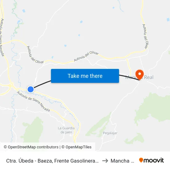 Ctra. Úbeda - Baeza, Frente Gasolinera La Yuca to Mancha Real map