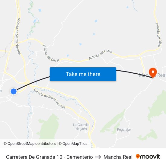 Carretera De Granada 10 - Cementerio to Mancha Real map