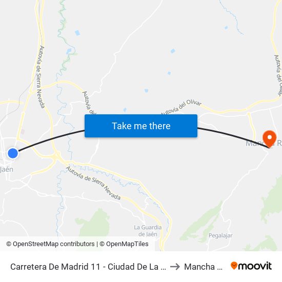 Carretera De Madrid 11 - Ciudad De La Justicia to Mancha Real map