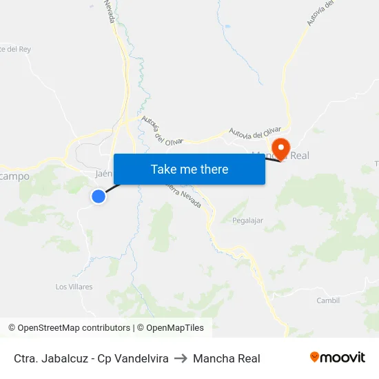 Ctra. Jabalcuz - Cp Vandelvira to Mancha Real map