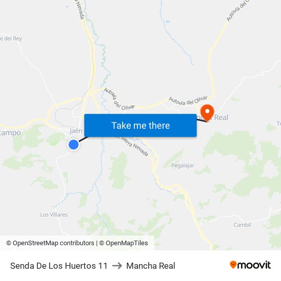 Senda De Los Huertos 11 to Mancha Real map