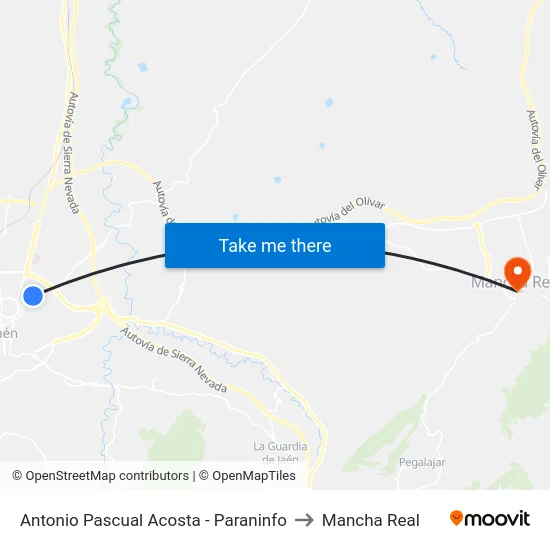 Antonio Pascual Acosta - Paraninfo to Mancha Real map