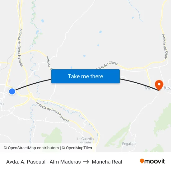 Avda. A. Pascual - Alm Maderas to Mancha Real map