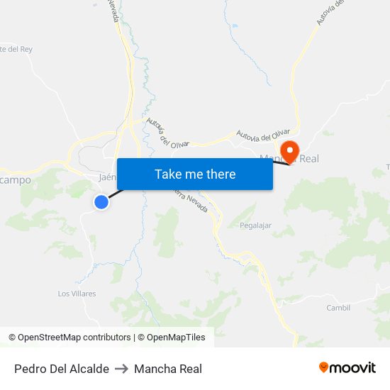 Pedro Del Alcalde to Mancha Real map