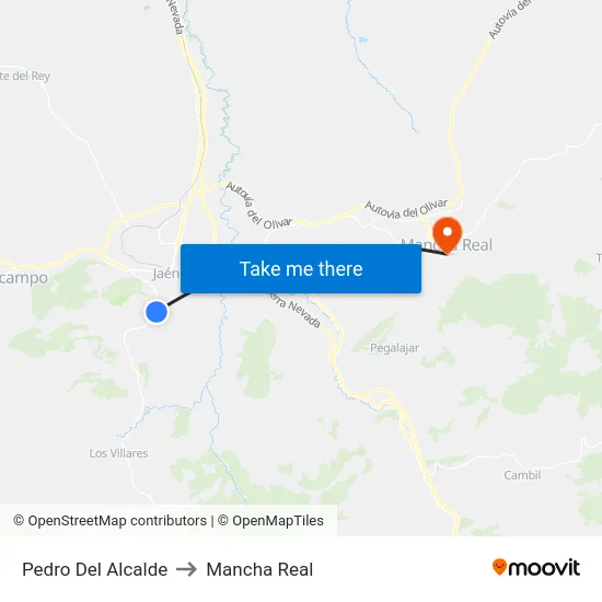 Pedro Del Alcalde to Mancha Real map