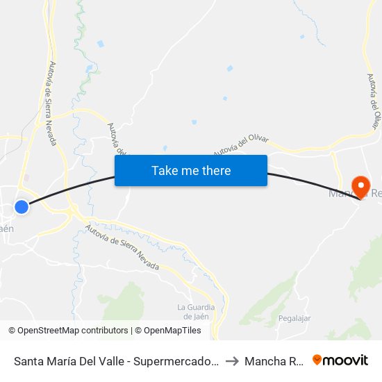 Santa María Del Valle - Supermercado Lidl to Mancha Real map