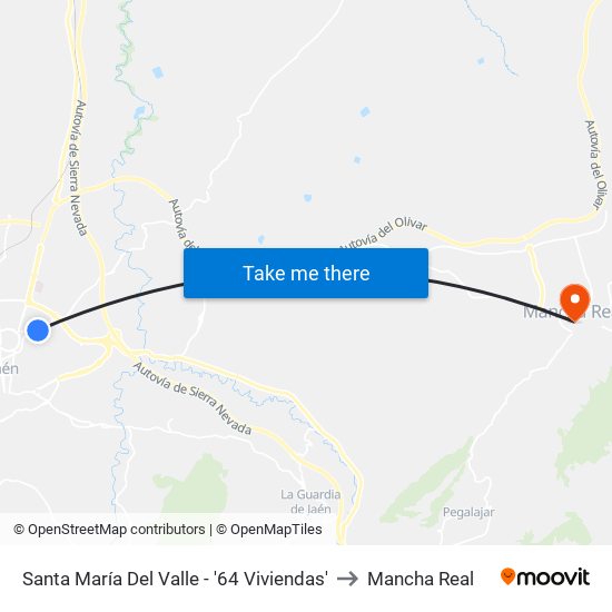 Santa María Del Valle - '64 Viviendas' to Mancha Real map