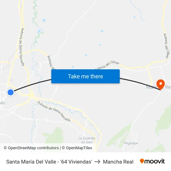 Santa María Del Valle - '64 Viviendas' to Mancha Real map