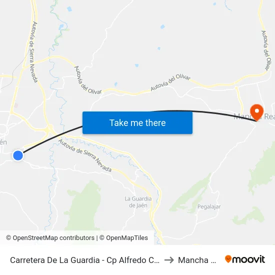 Carretera De La Guardia - Cp Alfredo Cazabán to Mancha Real map