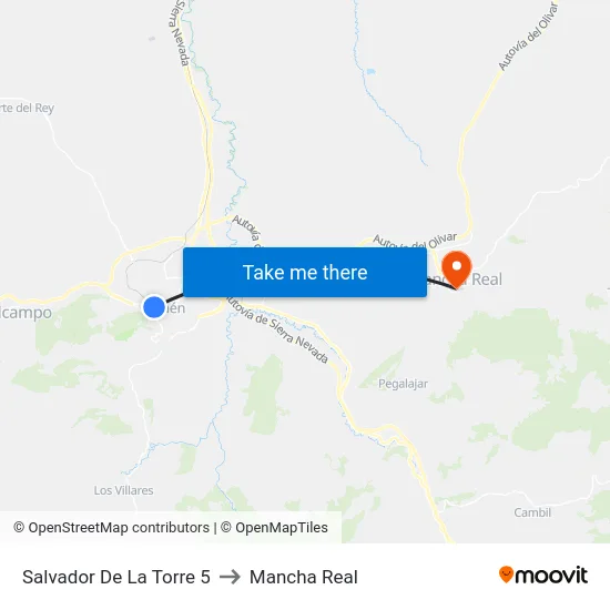 Salvador De La Torre 5 to Mancha Real map
