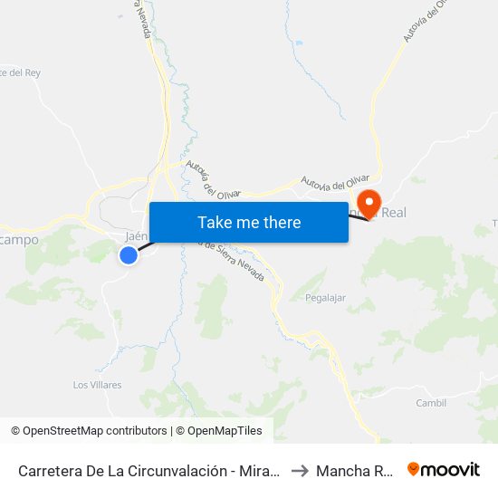 Carretera De La Circunvalación - Mirador to Mancha Real map
