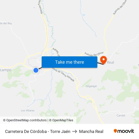 Carretera De Córdoba - Torre Jaén to Mancha Real map