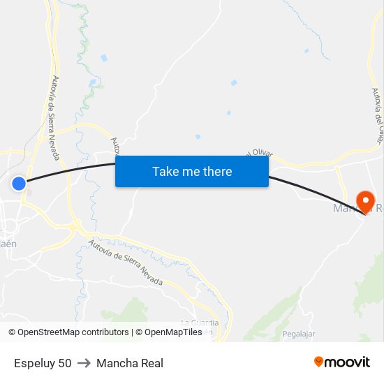 Espeluy 50 to Mancha Real map