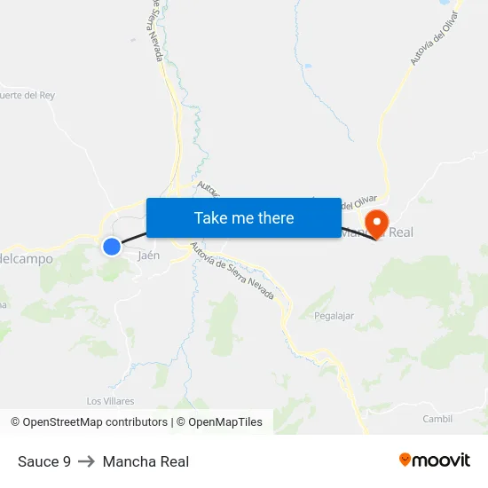 Sauce 9 to Mancha Real map