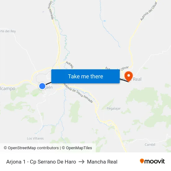 Arjona 1 - Cp Serrano De Haro to Mancha Real map