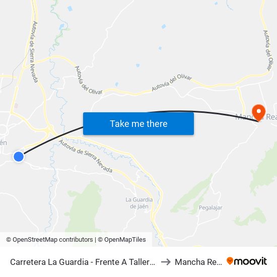 Carretera La Guardia - Frente A Talleres to Mancha Real map
