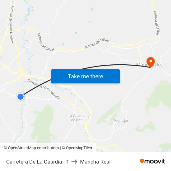 Carretera De La Guardia - 1 to Mancha Real map