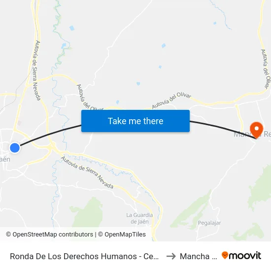 Ronda De Los Derechos Humanos - Centro De Salud to Mancha Real map