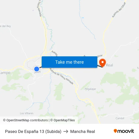 Paseo De España 13 (Subida) to Mancha Real map